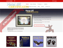 Tablet Screenshot of martialartcertificates.com